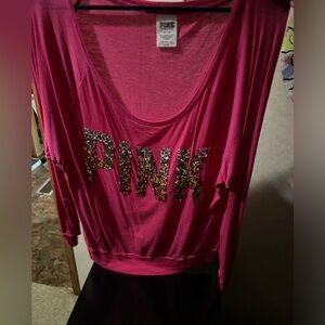 PINK by VS sequin off shoulder shirt